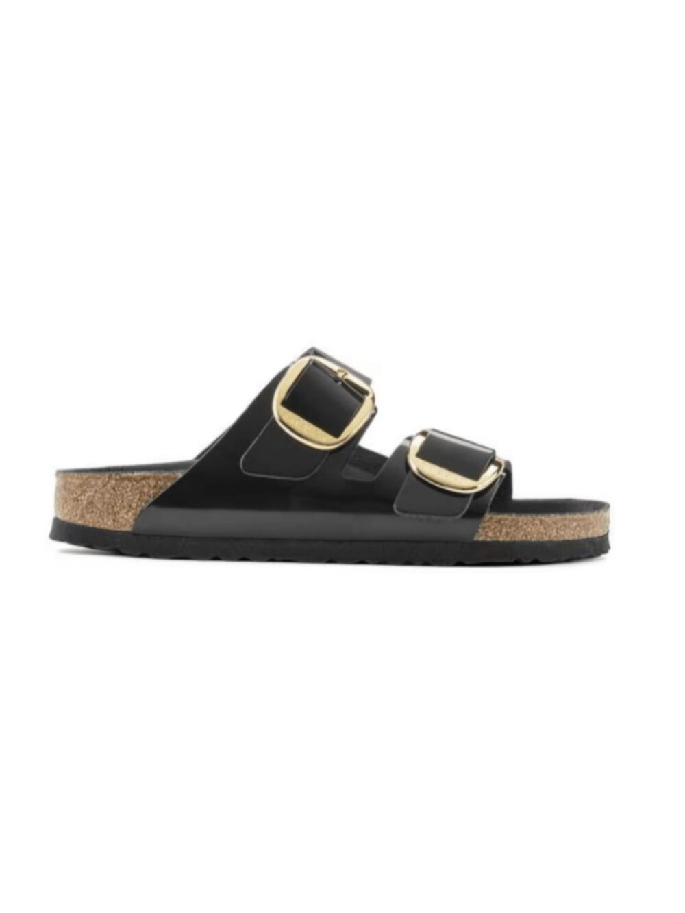 Birkenstock Arizona Big Buckle | Hex Black Patent Natural Leather (Narrow Fit)